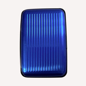 Blue Hard Case Credit Card Holder Wallet Organizer Accordion Business Cards